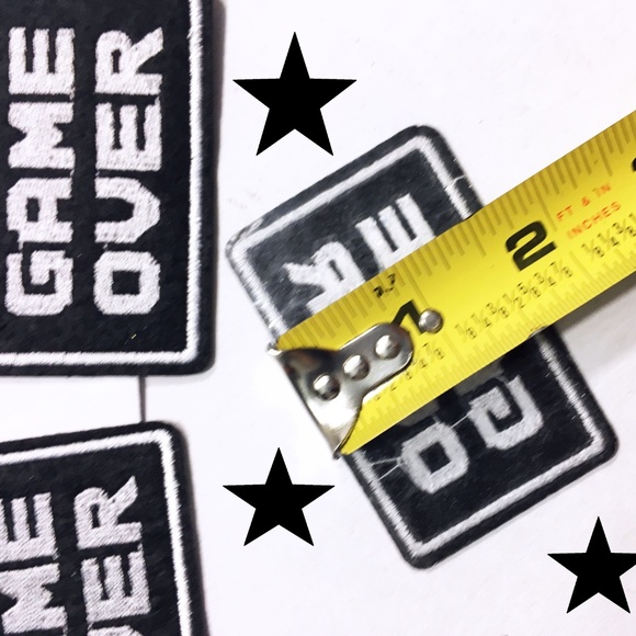 NEW GAMER PATCHES “GAME OVER” EASY IRON ON BADGES - Picture 3 of 3
